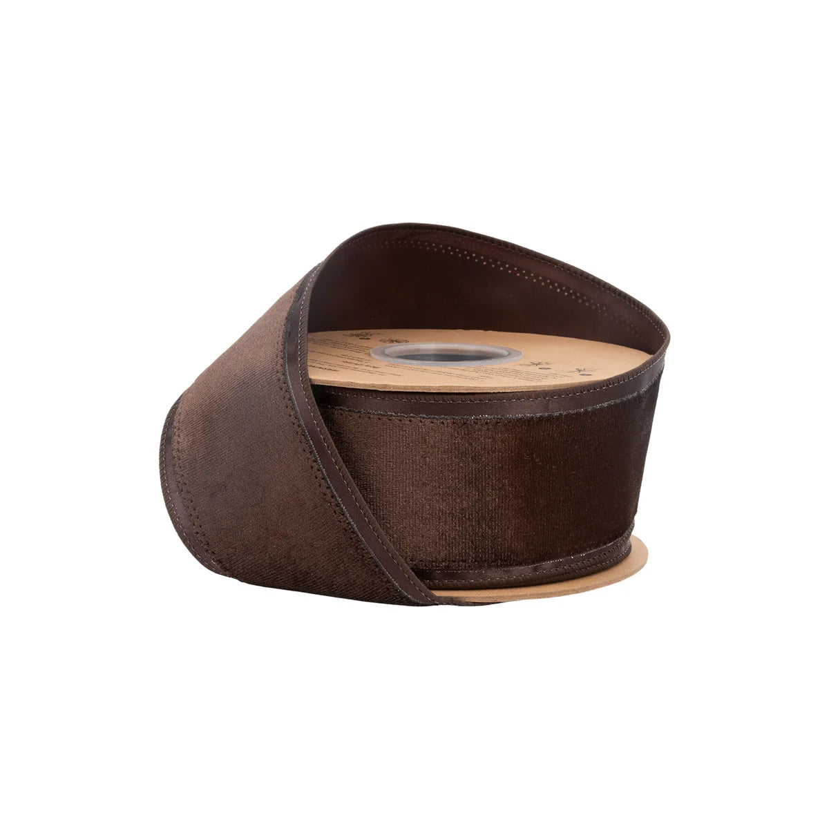 2 1/2" Wired Velvet Ribbon, Brown Velvet Center