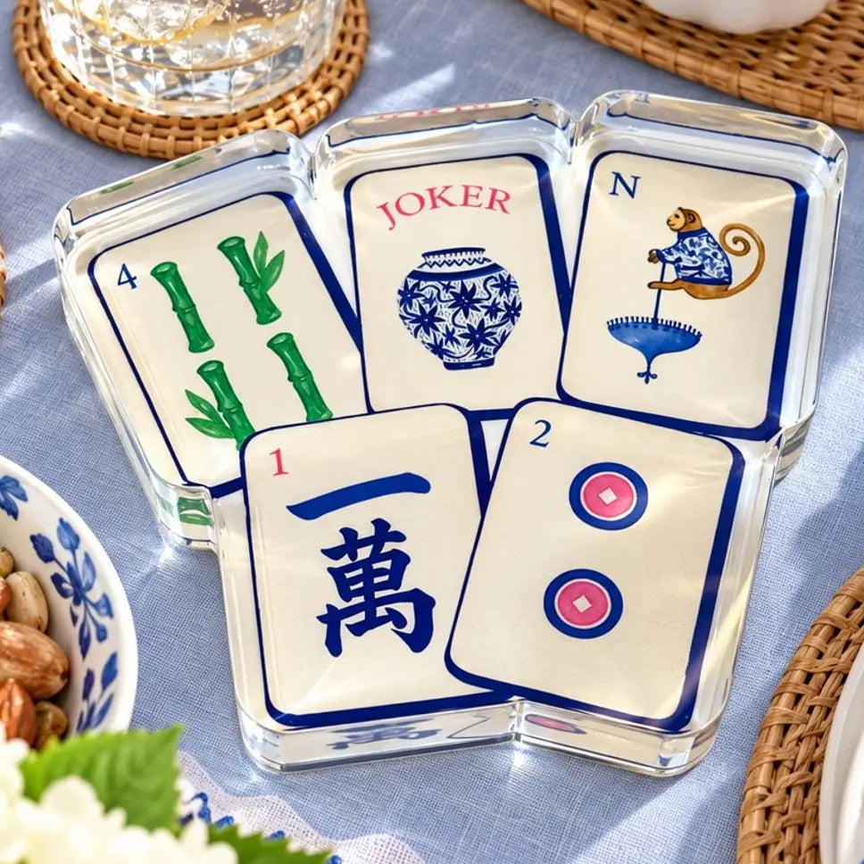 Acrylic Napkin Weight, Preppy Mahjong
