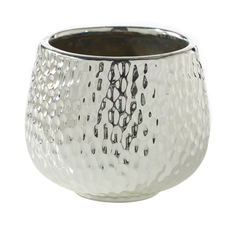 Chrome Hammered Pot