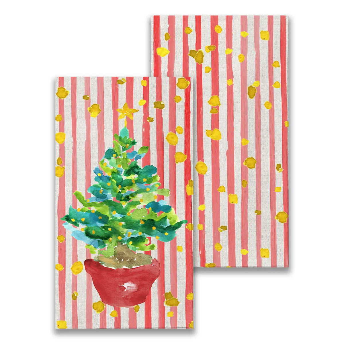 Red Potted Christmas Tree Guest Towel