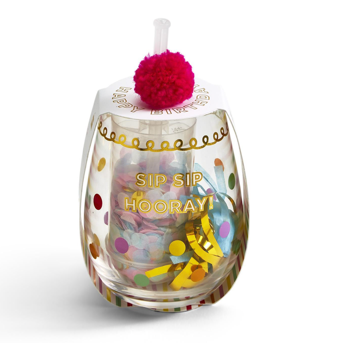 Sip Sip Hooray Celebration Birthday Glass Cup