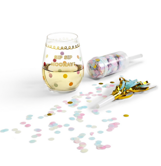Sip Sip Hooray Celebration Birthday Glass Cup