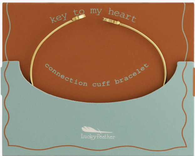 Key To My Heart Reminder Bracelet Connection Cuff - Lock + Key