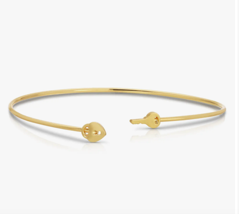Key To My Heart Reminder Bracelet Connection Cuff - Lock + Key
