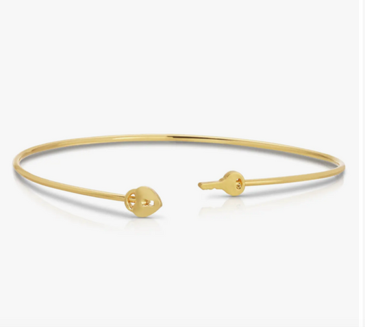 Key To My Heart Reminder Bracelet Connection Cuff - Lock + Key