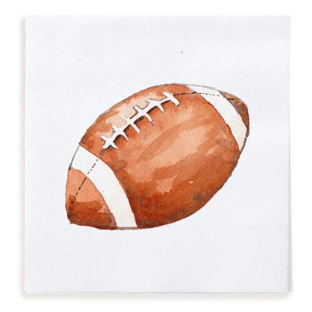 Watercolor Football Game Day Cocktail Napkins