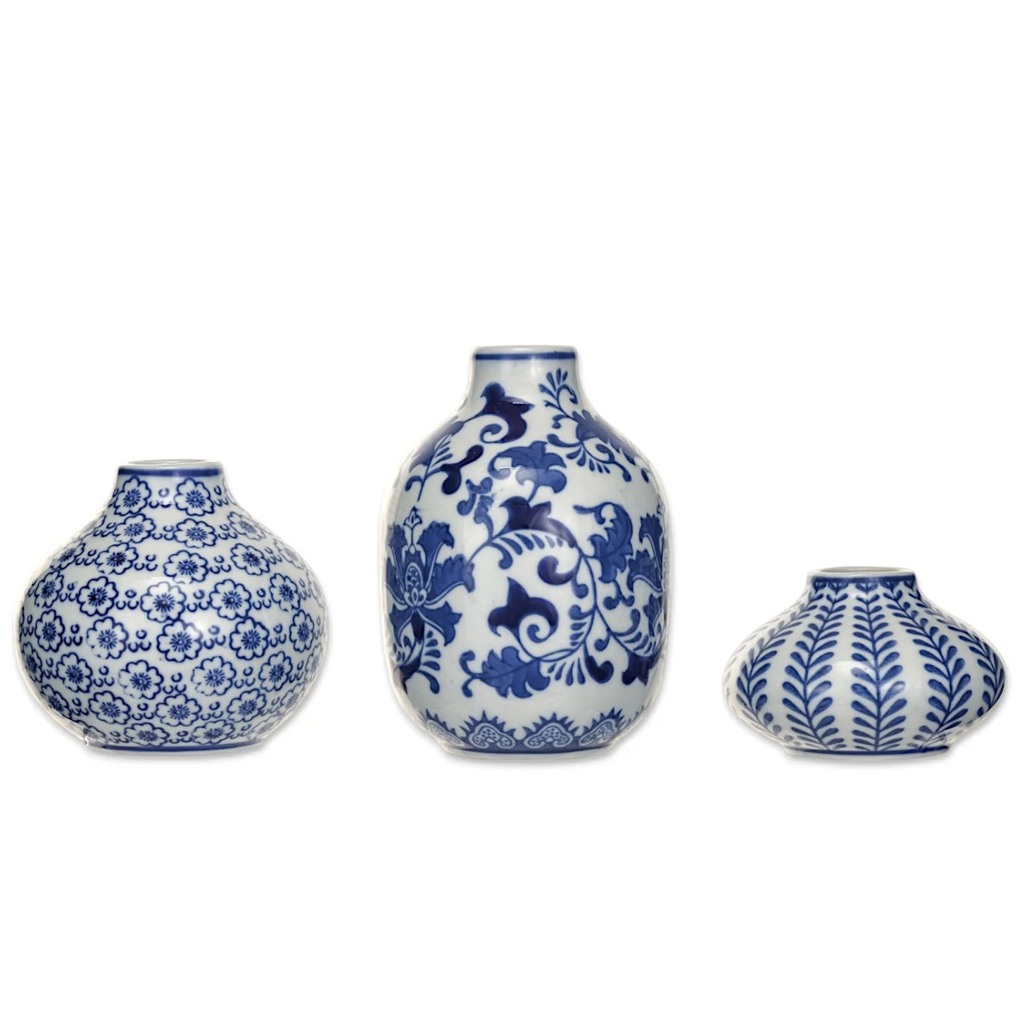 hand-Stamped Stoneware Bud Vases