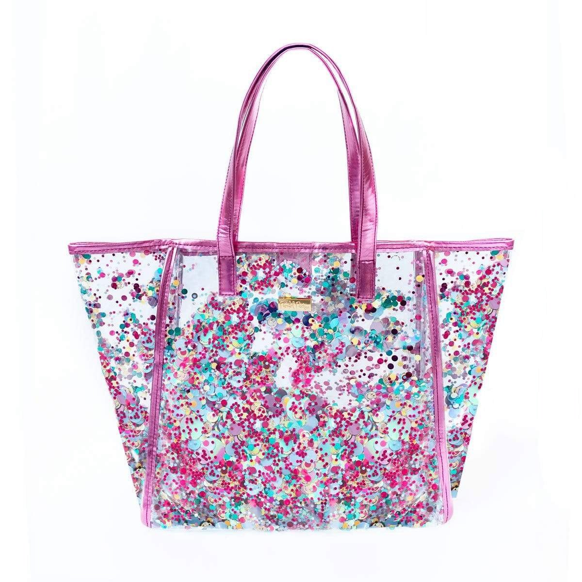 Holographic Sequin Decor Bucket Bag With Purse