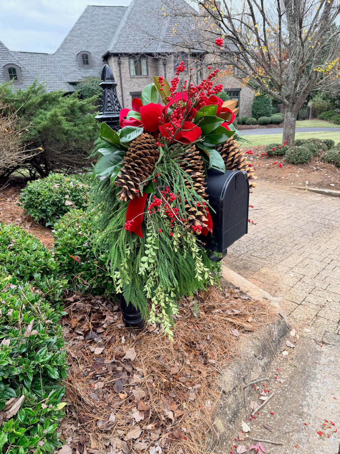 Decorated Christmas Mailboxes & Lanterns