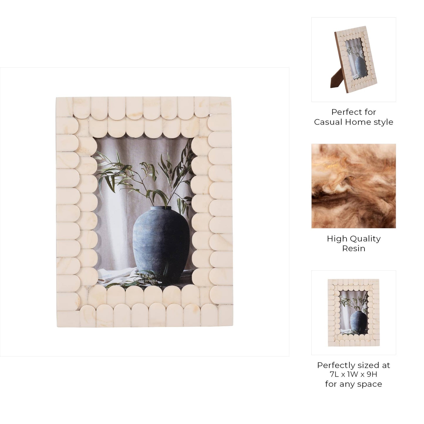 Scalloped Ivory Picture Frame, 4x6 in.