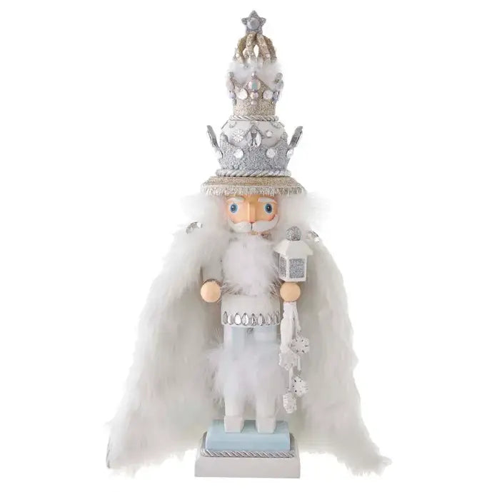 18"White Fur King Nutcracker