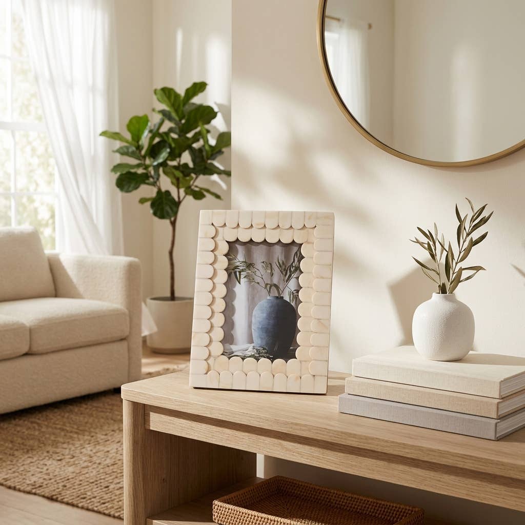 Scalloped Ivory Picture Frame, 4x6 in.