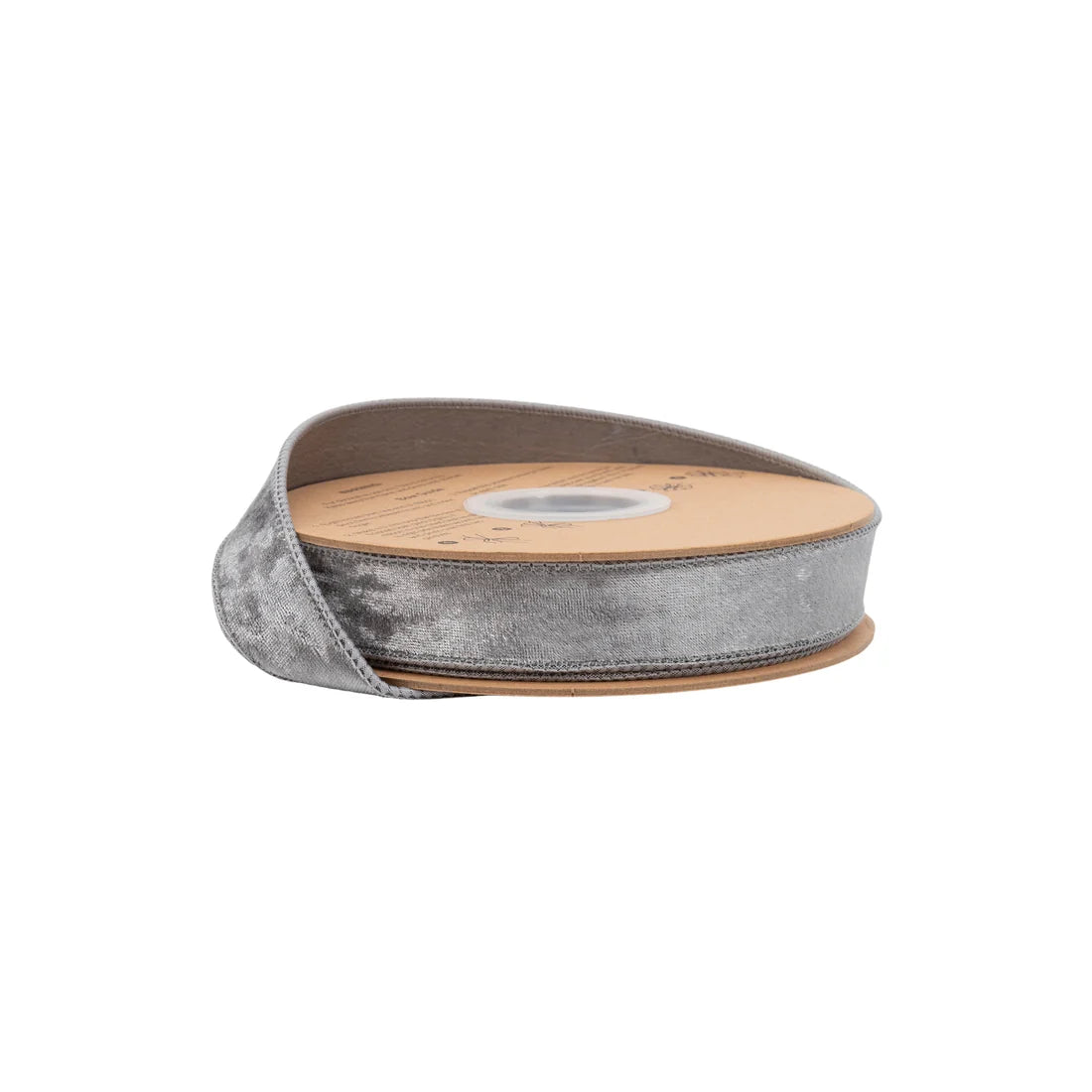 1" Wired Heritage Velvet Ribbon, Silver