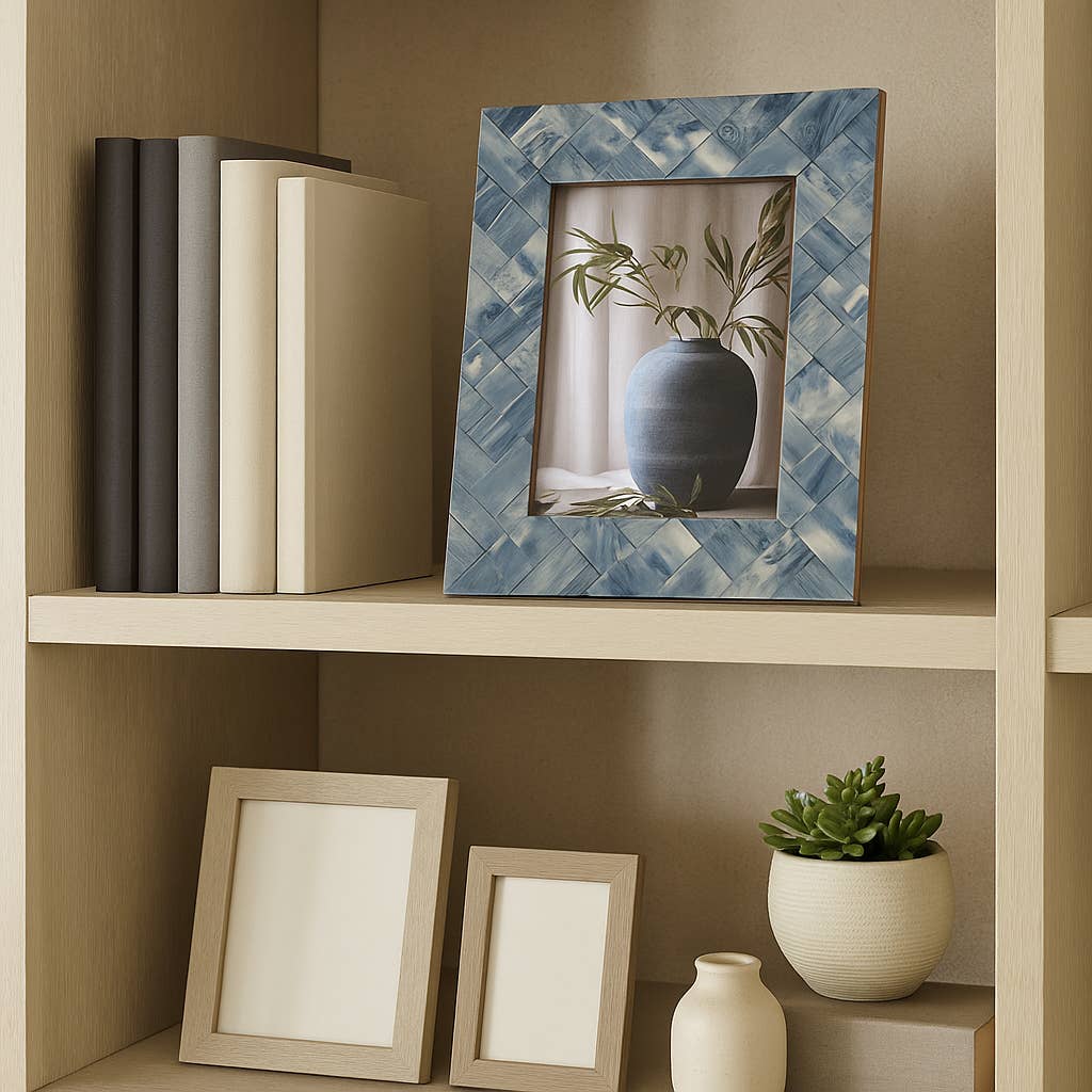 Blue Checkered Photo Frame, 5x7 in.
