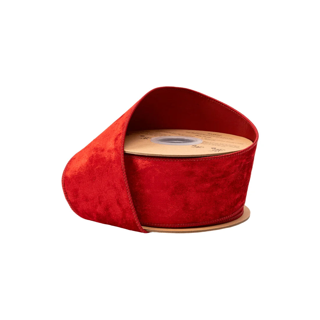2 1/2" Wired Heritage Velvet Ribbon, Red