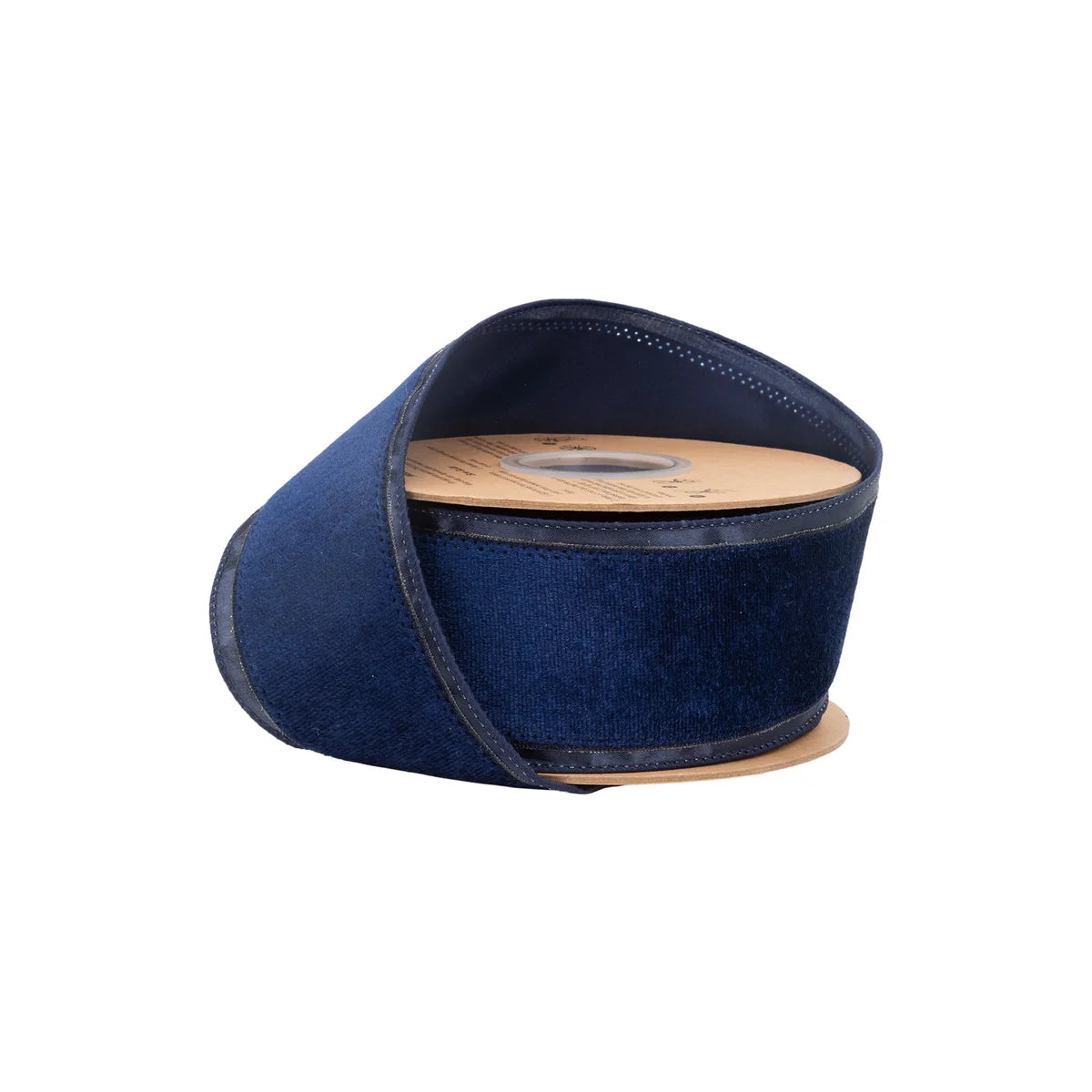 2 1/2" Wired Velvet Ribbon, Blue Velvet Center