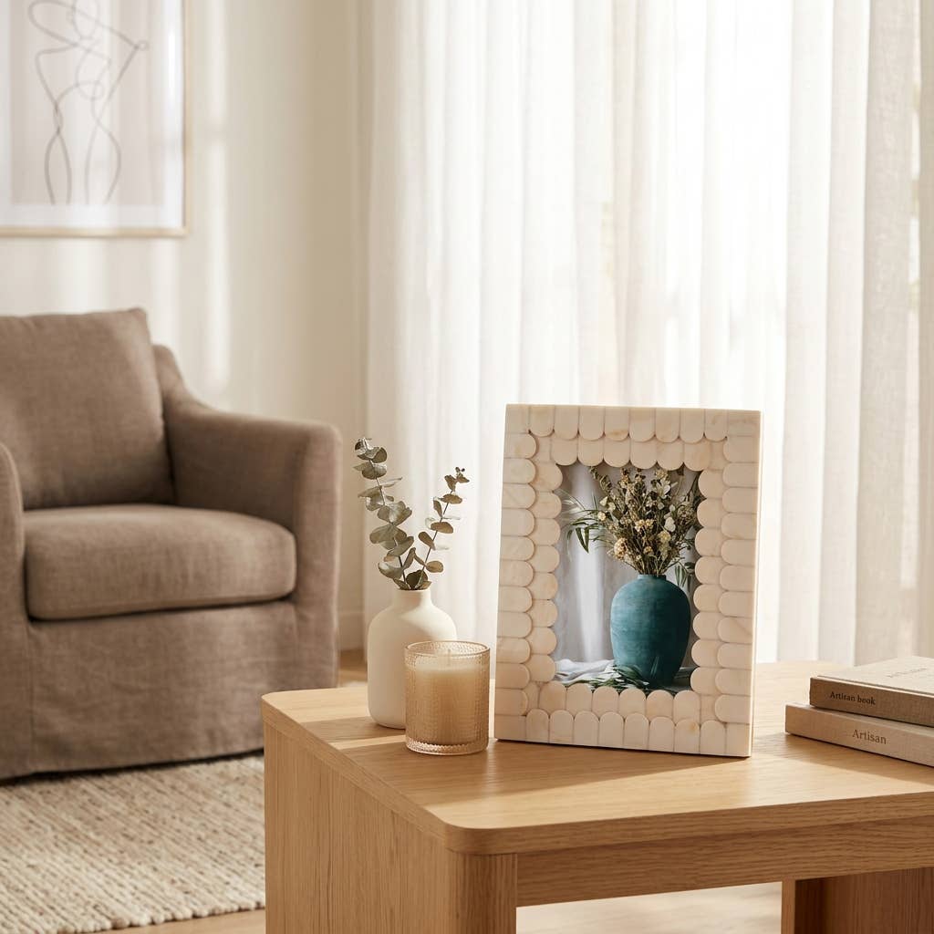 Scalloped Ivory Picture Frame, 4x6 in.
