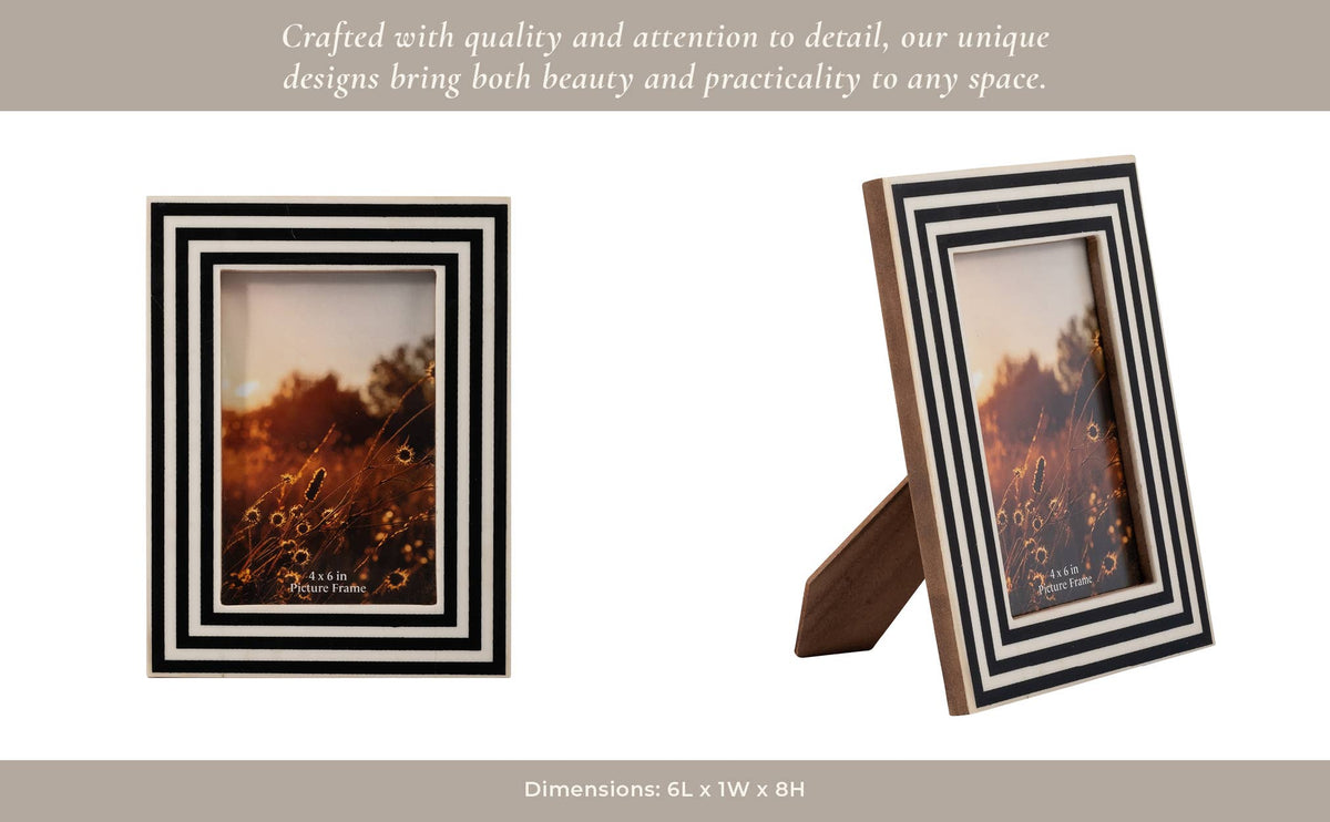 Black and White Modern Picture Frame, 4x6 in.