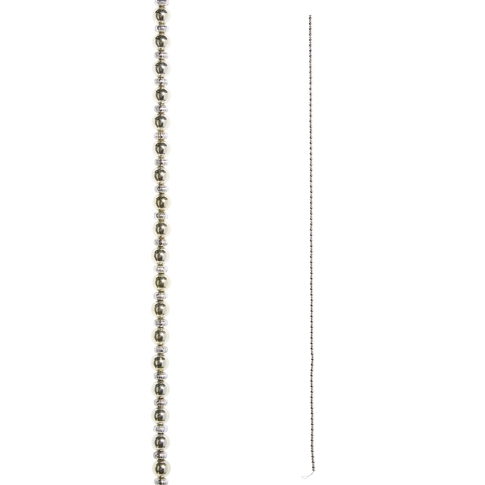 6' Silver and Gold Beaded Garland
