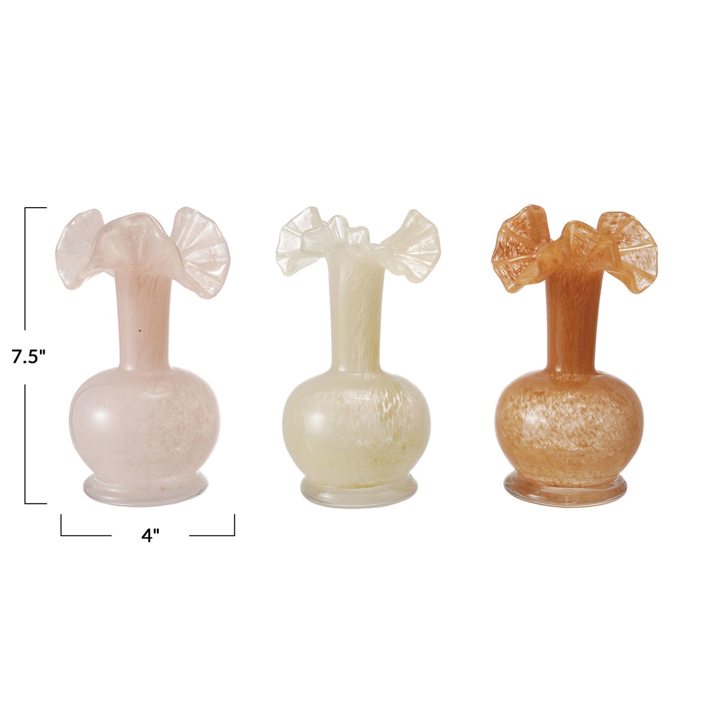 Art Glass Ruffle Vase