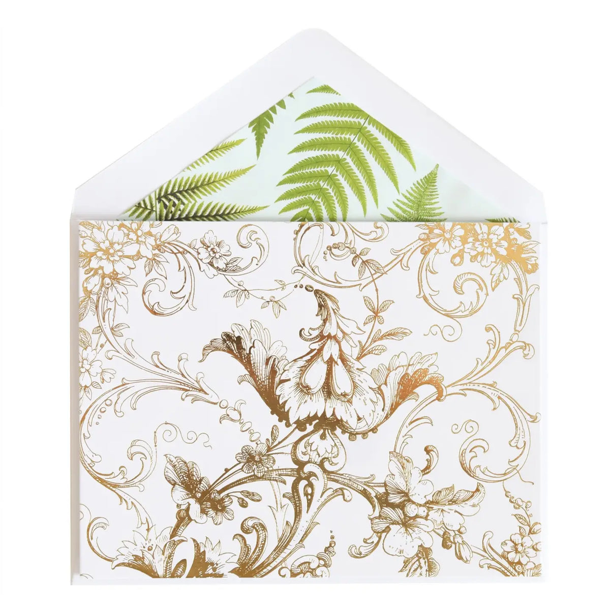 Botanical Foil Swirl Folded Note Cards