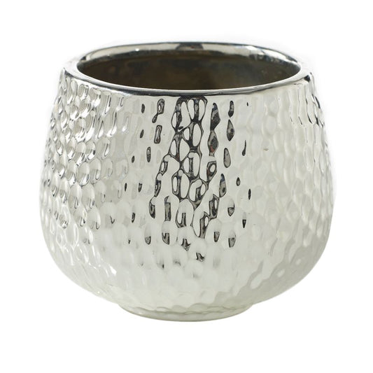 Chrome Hammered Pot