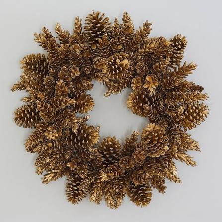 22" Gold Pinecone Wreath