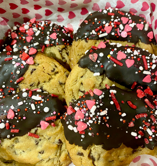 Chocolate Chip, Chocolate Dipped Sprinkled Cookies
