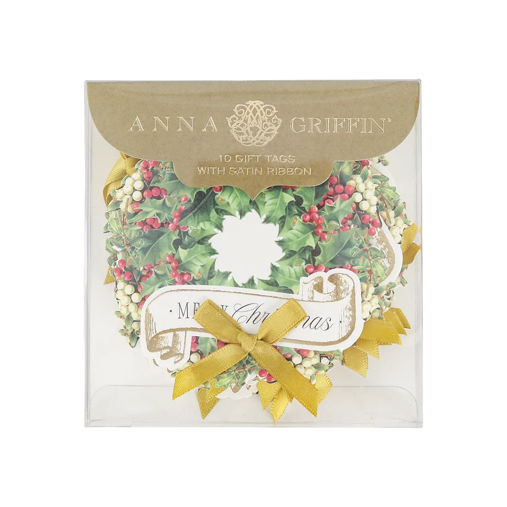 Mistletoe Wreath Tag 10 Ct