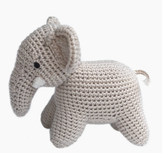 Standing Elephant Crocheted Rattle