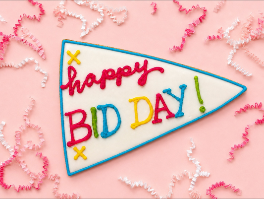 Happy Bid Day Pennant Cookie