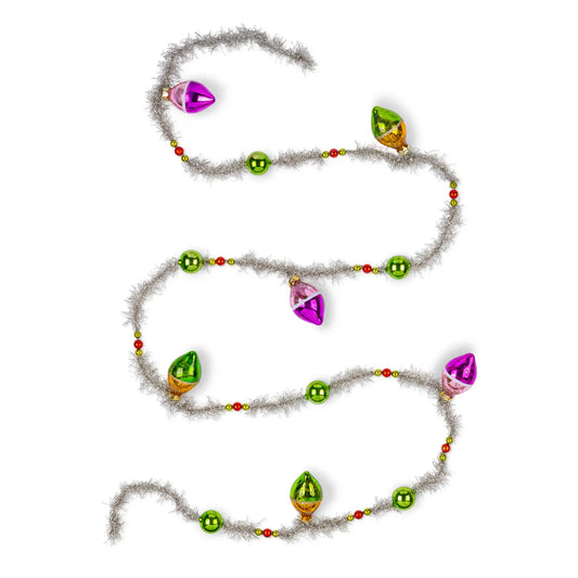 Tinsel and Tear Drop Ornament Garland