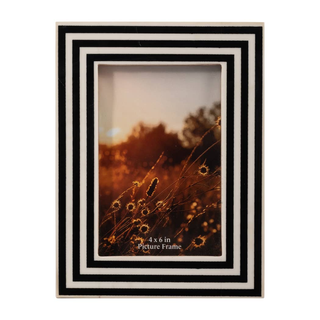 Black and White Modern Picture Frame, 4x6 in.