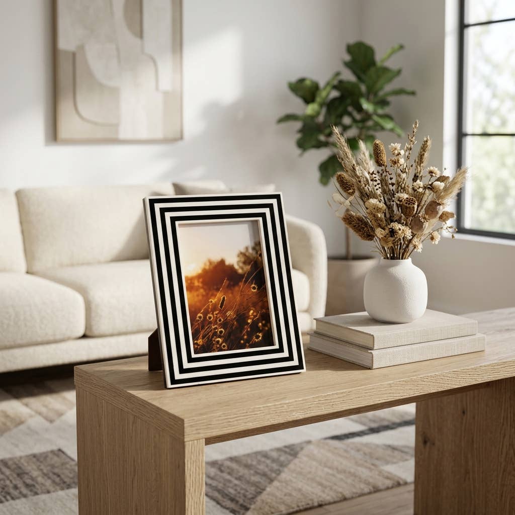 Black and White Modern Picture Frame, 4x6 in.