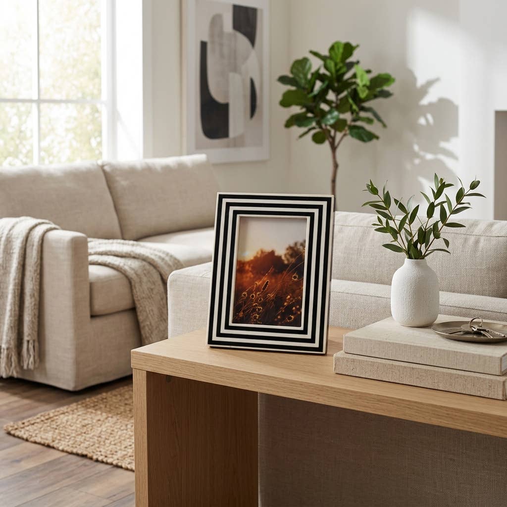 Black and White Modern Picture Frame, 4x6 in.