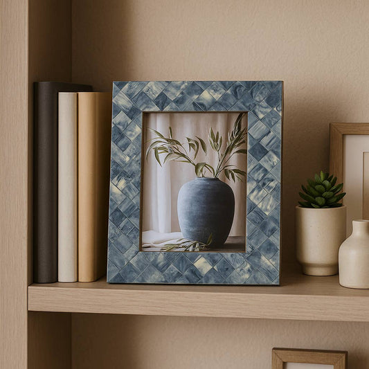 Blue Checkered Photo Frame, 5x7 in.