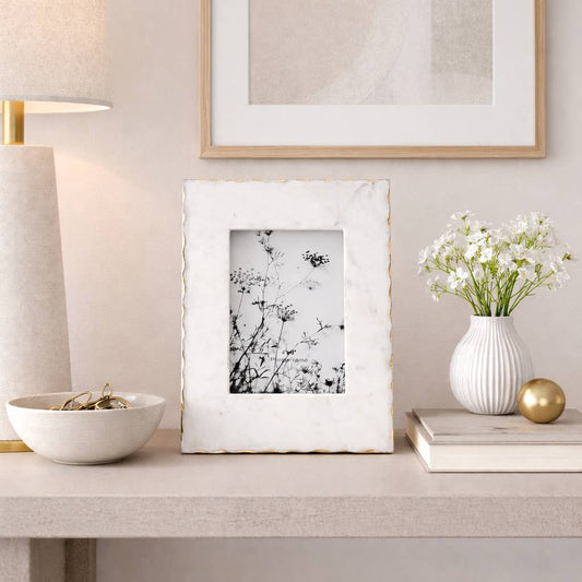 White Marble Picture Frame, 4x6 in.