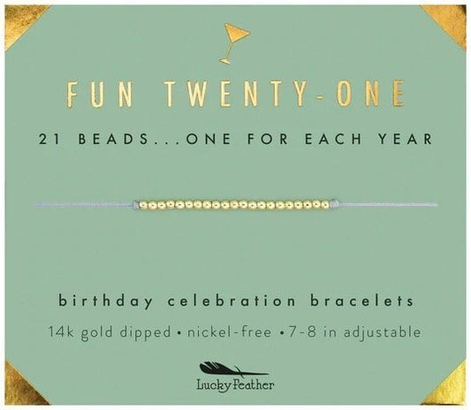 Fun Twenty - One Birthday Bracelet