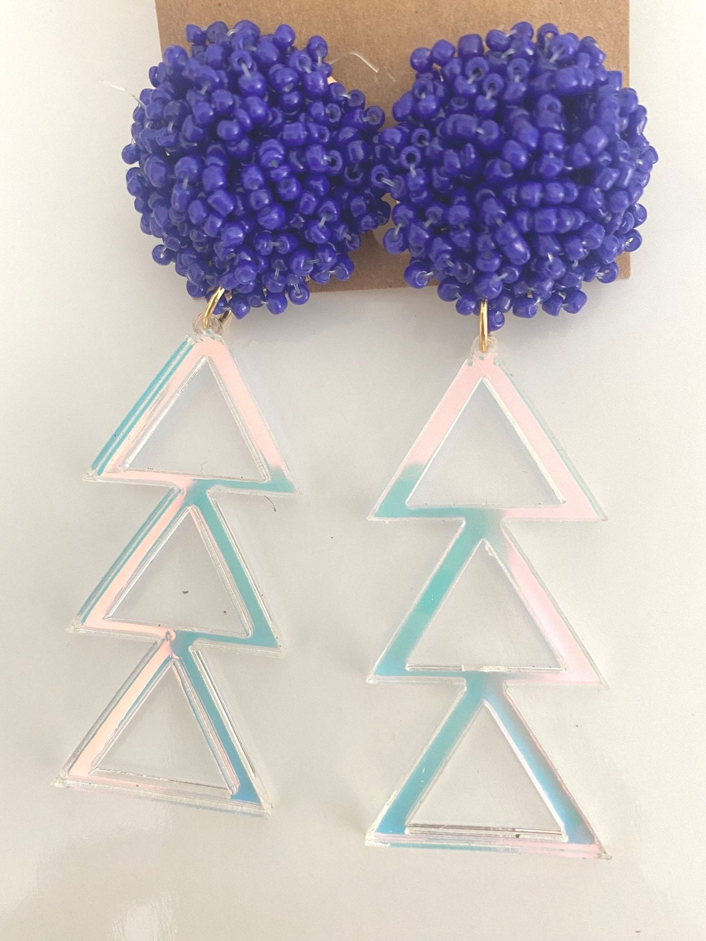 Acrylic Sorority Earrings with Beaded Top